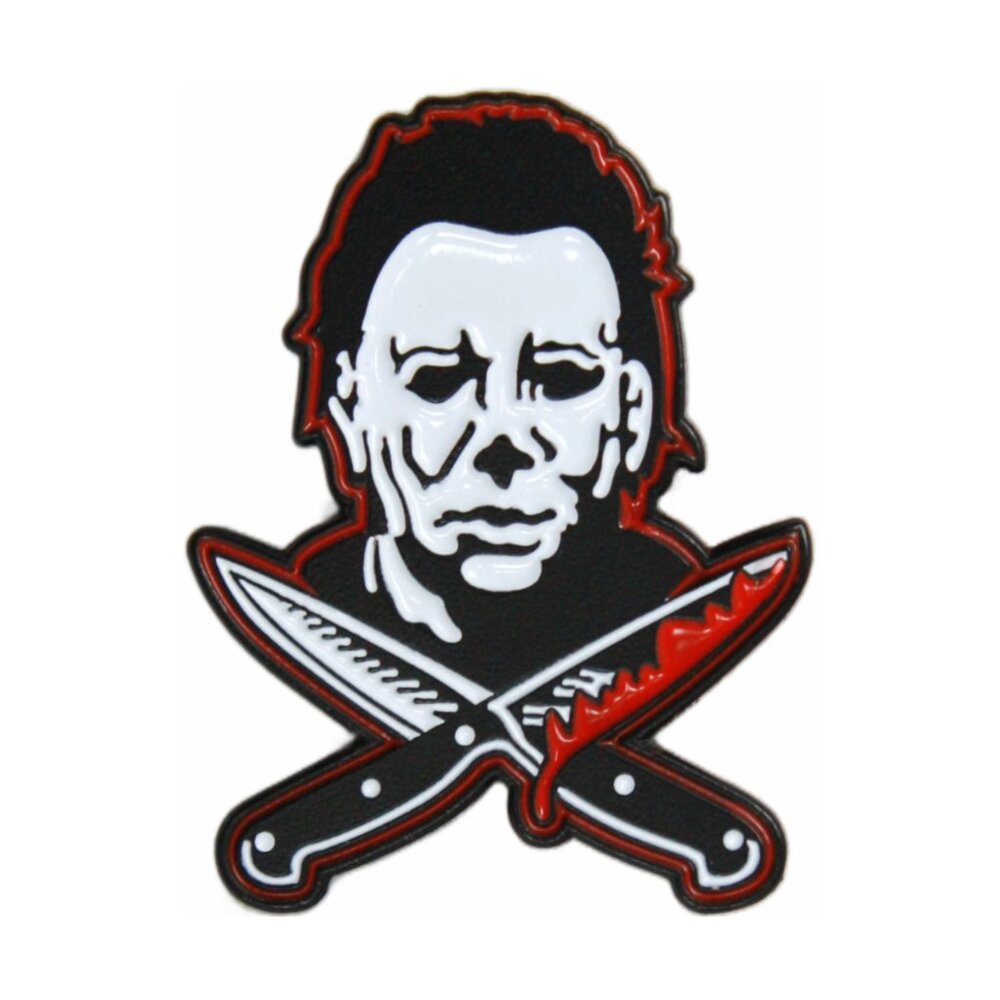 Masked Slasher Enamel Pin - 1980s Halloween Spooky Horror Movie Apparel Gift NWT